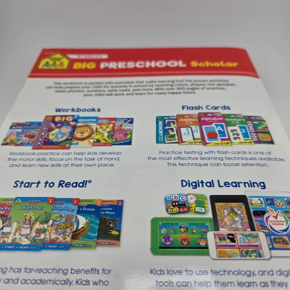 School‎ Zone Big Preschool Scholar Learning Workbook ABC Numbers Colors